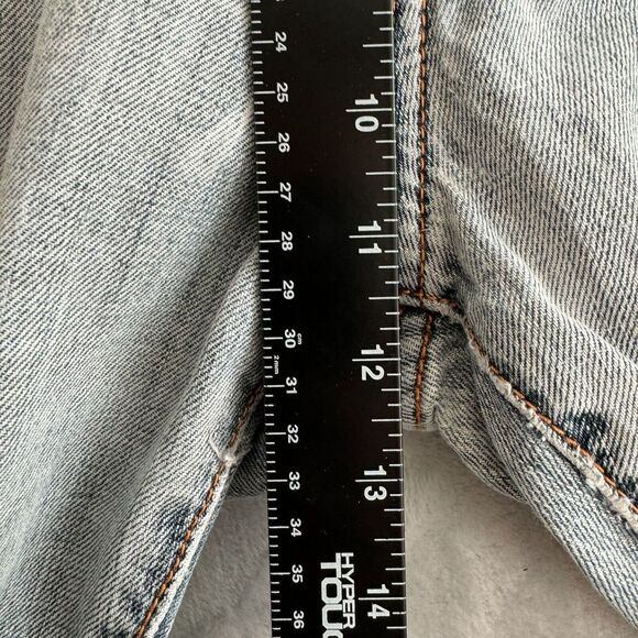 Request Jeans Shorts Mens 36 Blue Cutoff Frayed Distressed 5 Pocket Y2K - Picture 9 of 10